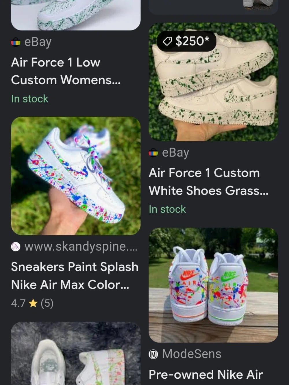 Custom NIKE Air Force 1's Size Boys 6Y New W/O Tags
